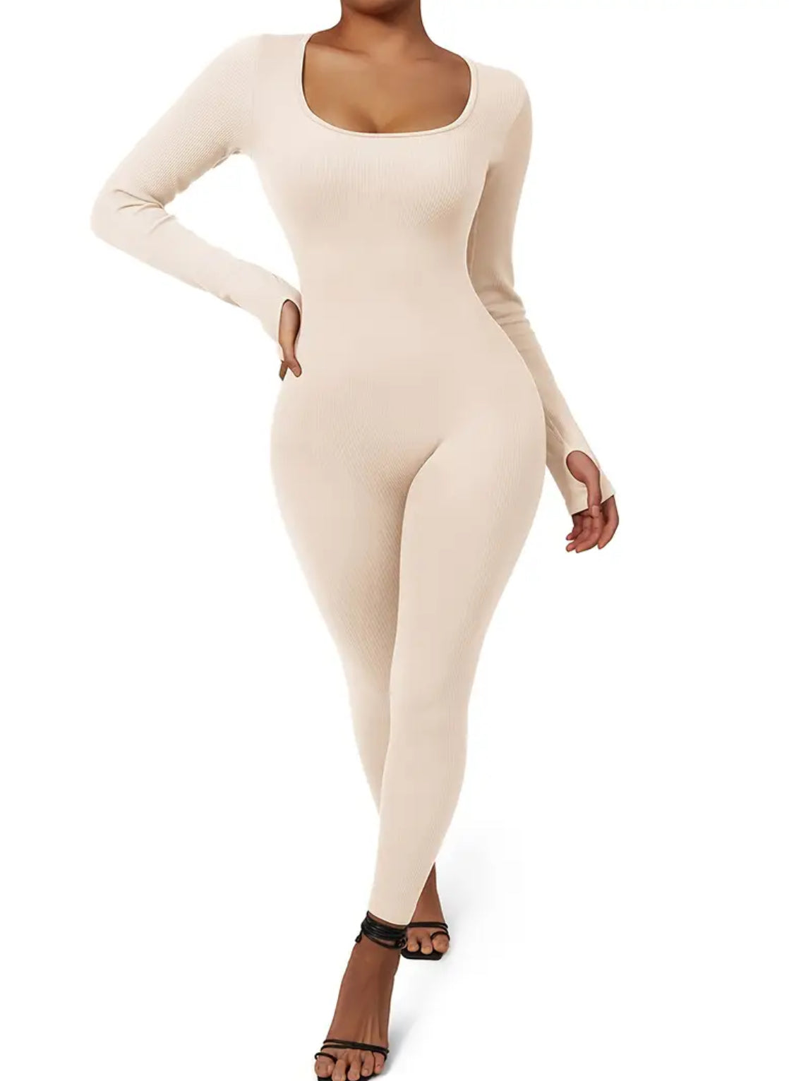 "Tessa ”  Long Sleeve Athletic Seamless Workout Bodysuit