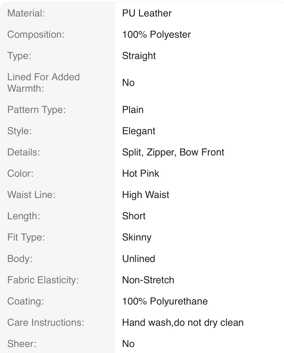 Tween Girls’ Faux Leather Fashion Skirt Pu Leather