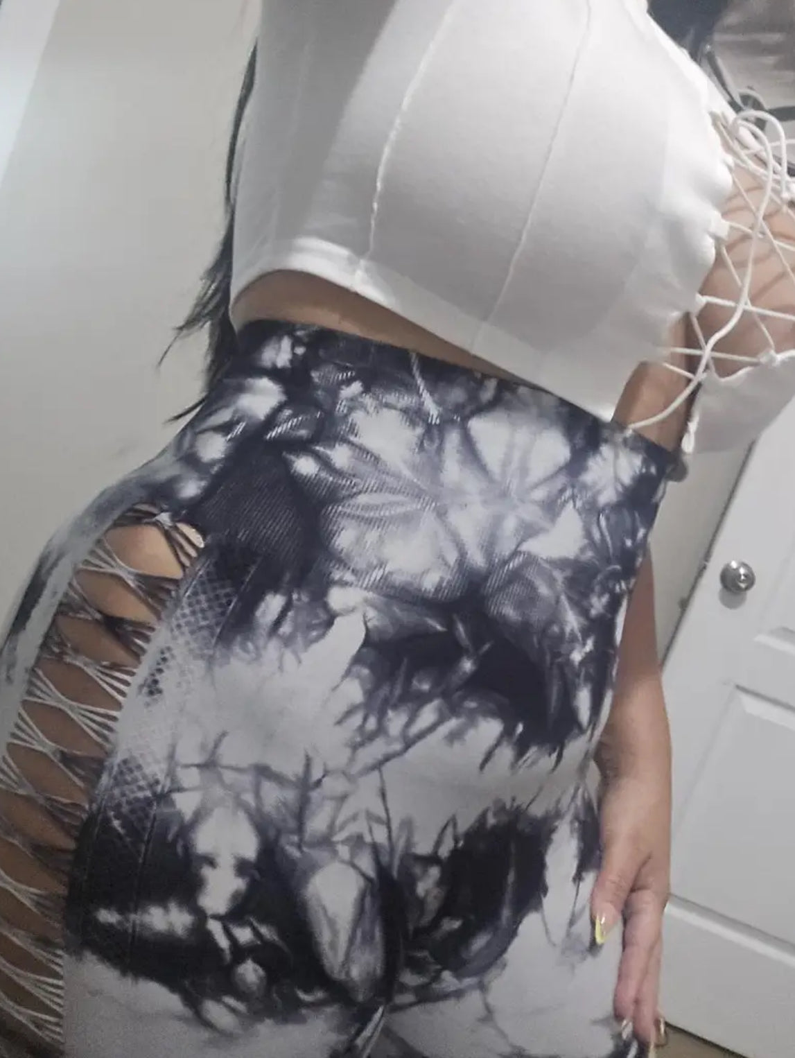 Women's High-Waisted Hollow-Out Tummy Control Yoga Pants | Seamless All-Season 