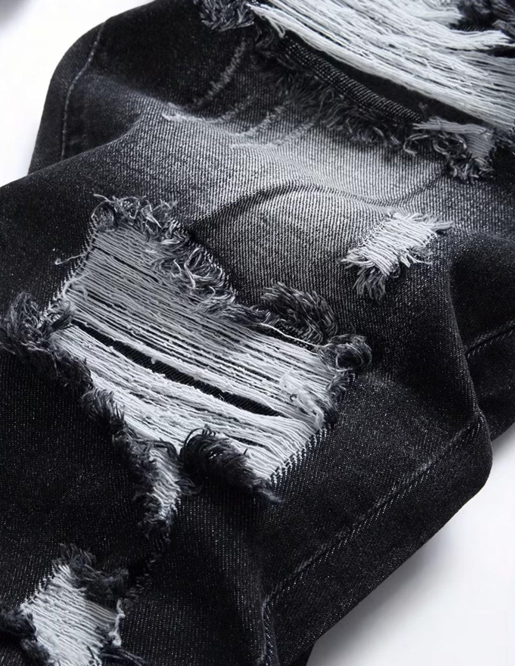 Teens’ Ripped Washed Jeans American Retro Straight-Leg