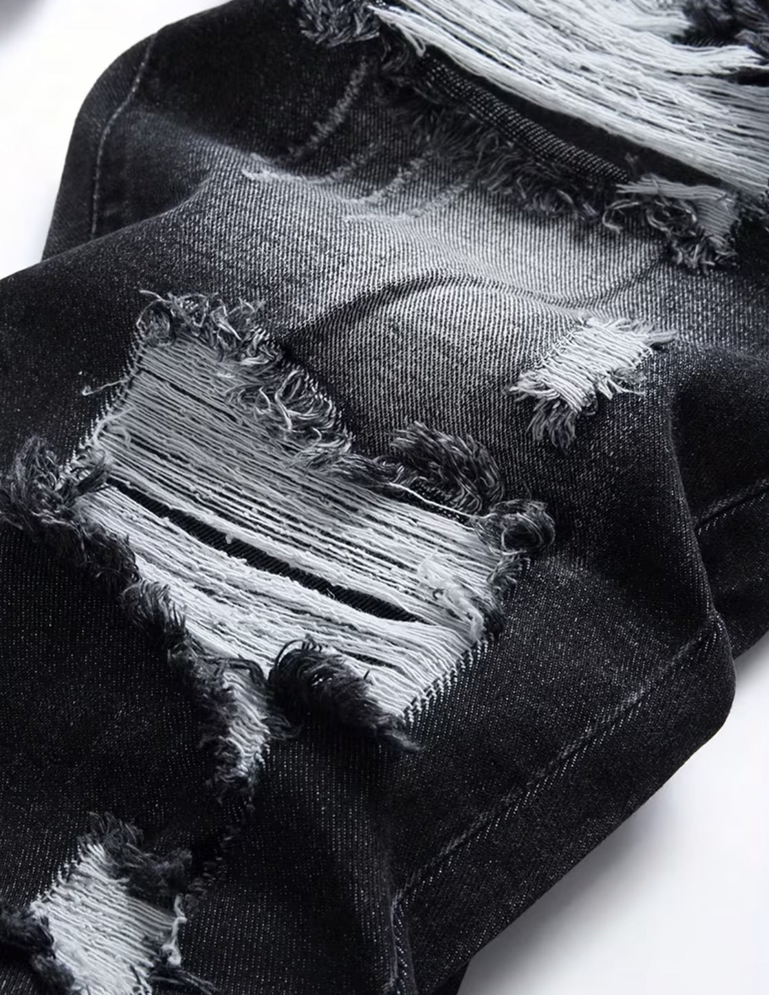Teens’ Ripped Washed Jeans American Retro Straight-Leg