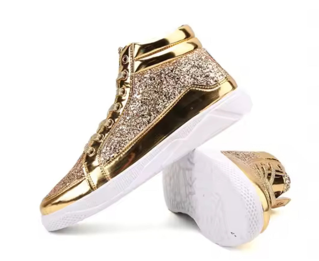 Men’s High Top Fashion Luxury Glitter Sneakers 