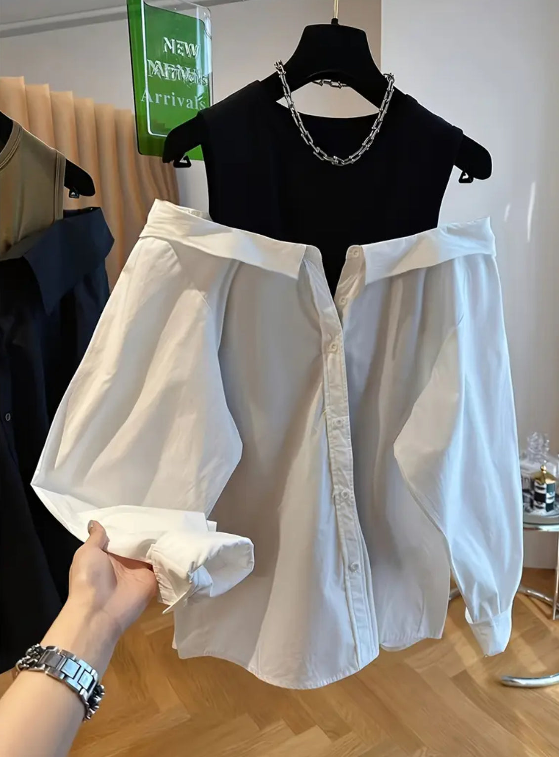 ‘STELLA’ Off Shoulder Long Sleeve Chic Women's Loose Cut Round Neck Blouse