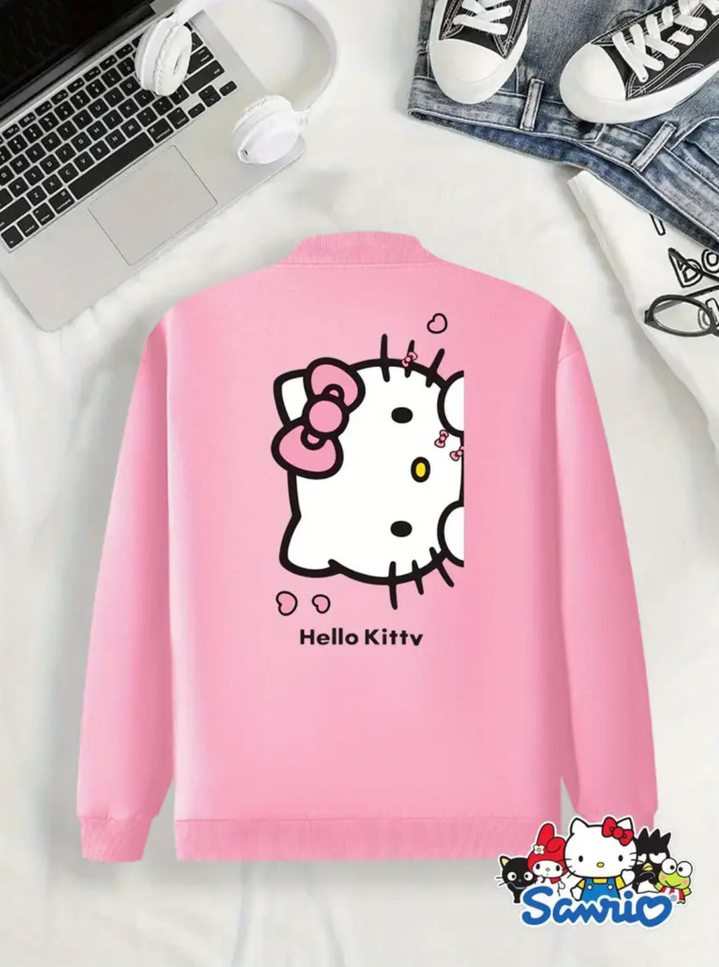 “Hello Kitty” Women’s Casual Sanrio Bomber Jacket