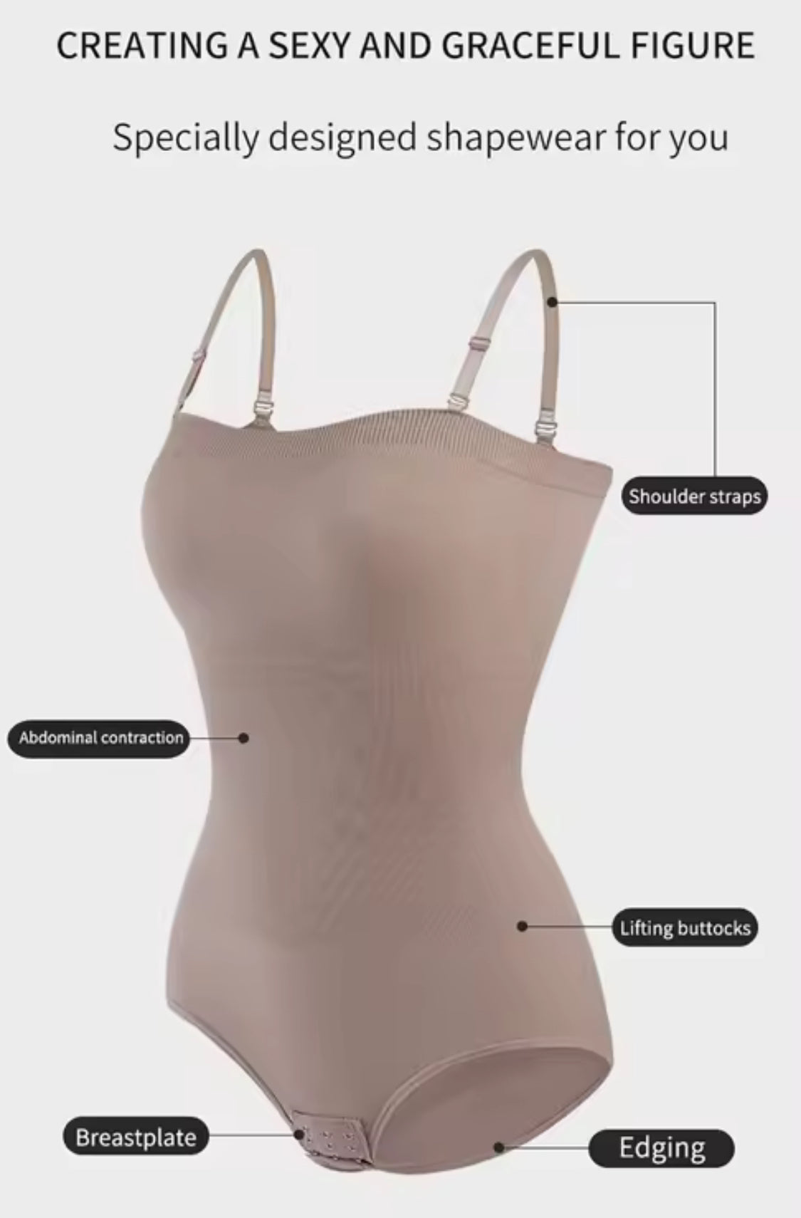 Strapless Bodysuits Slimming Compression Tummy Control Body Shaper