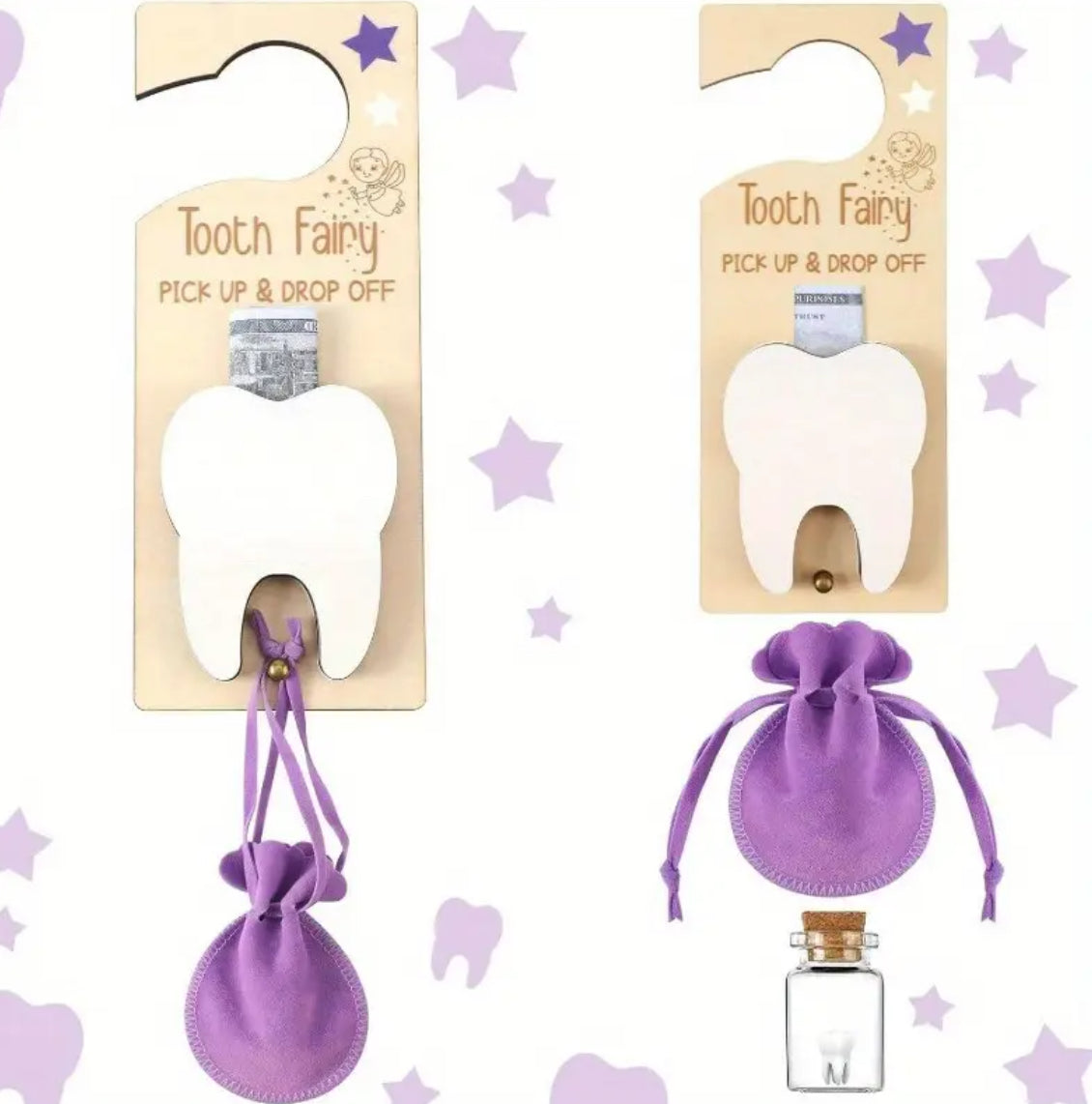 Kids' Tooth Fairy Door Hanger with Interactive Drop-Off Gift for Children