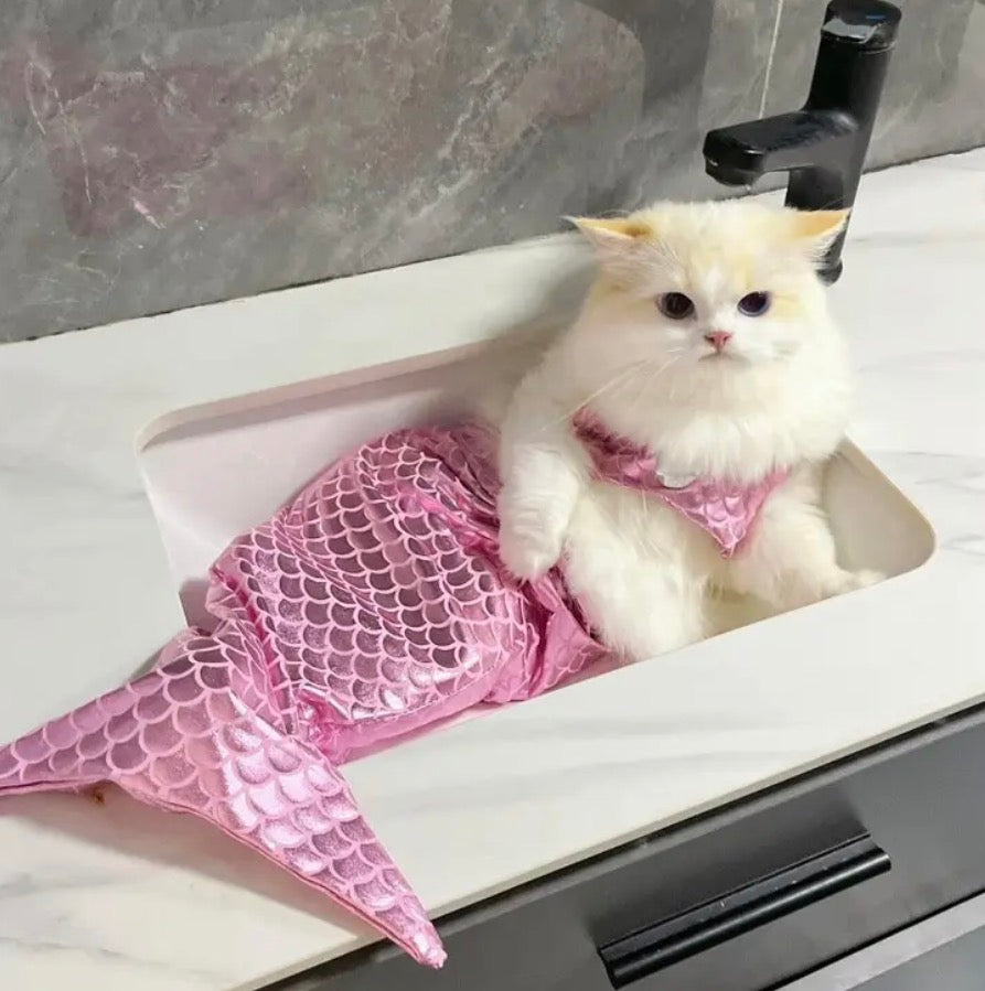 Pet Mermaid Bathing-Suit Costumes | Knit Elastane Fabric, Pullover Style