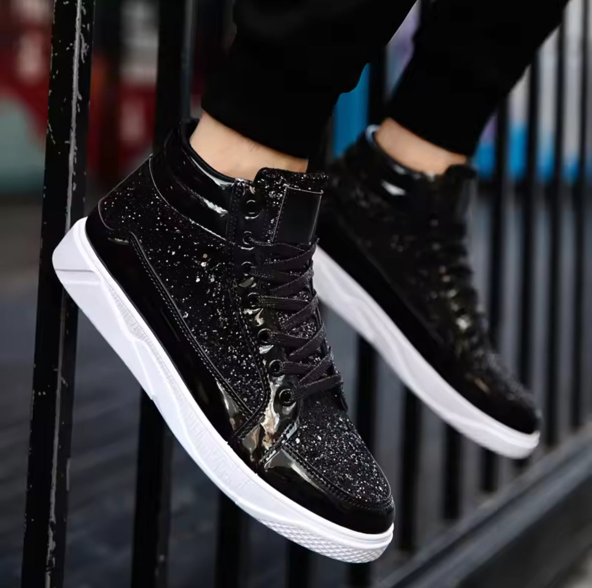 Men’s High Top Fashion Luxury Glitter Sneakers 
