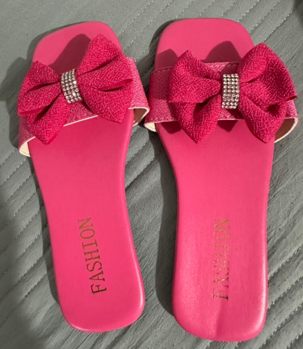 Girls “Bows & Rhinestones” Non-Slip Sandals