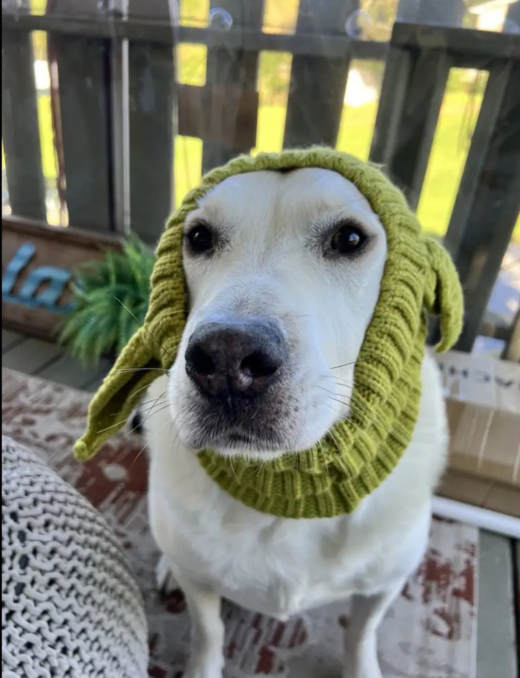 Posh Pets 🐾 “Baby Yoda” 1pc Knitted Ear Muffs Hat-Scarf