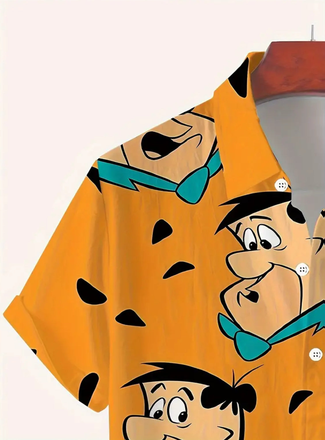 Flintstones Men’s Dress Shirt 🪵🦴 Lightweight Breathable & Quick-Dry, Plus Size