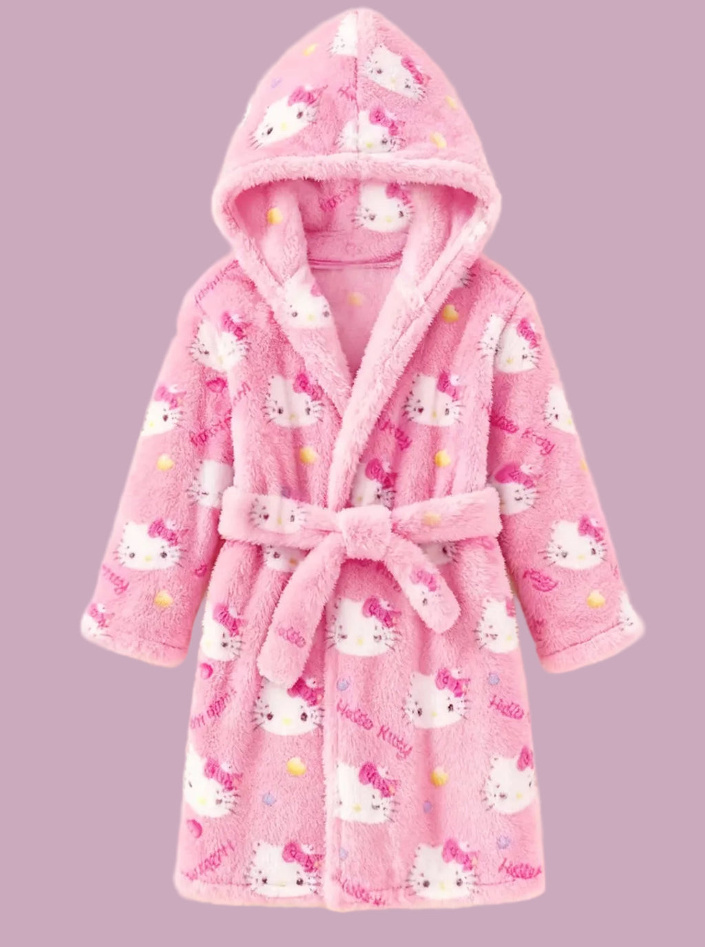 “Hello Kitty” Children’s Hooded Belted Flannel Robe Robe