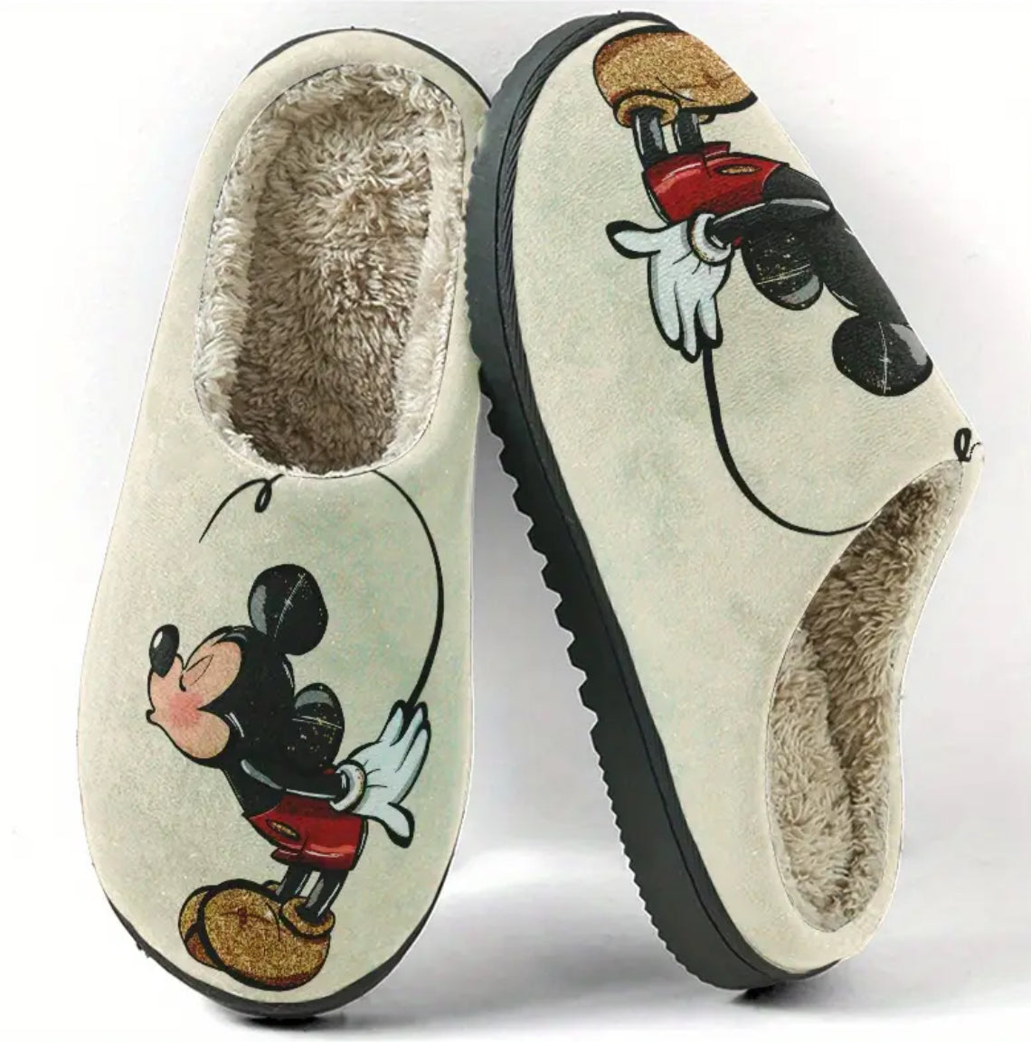 “Disney Mickey Plush Slippers” Warm with Wear-Resistant Soles 