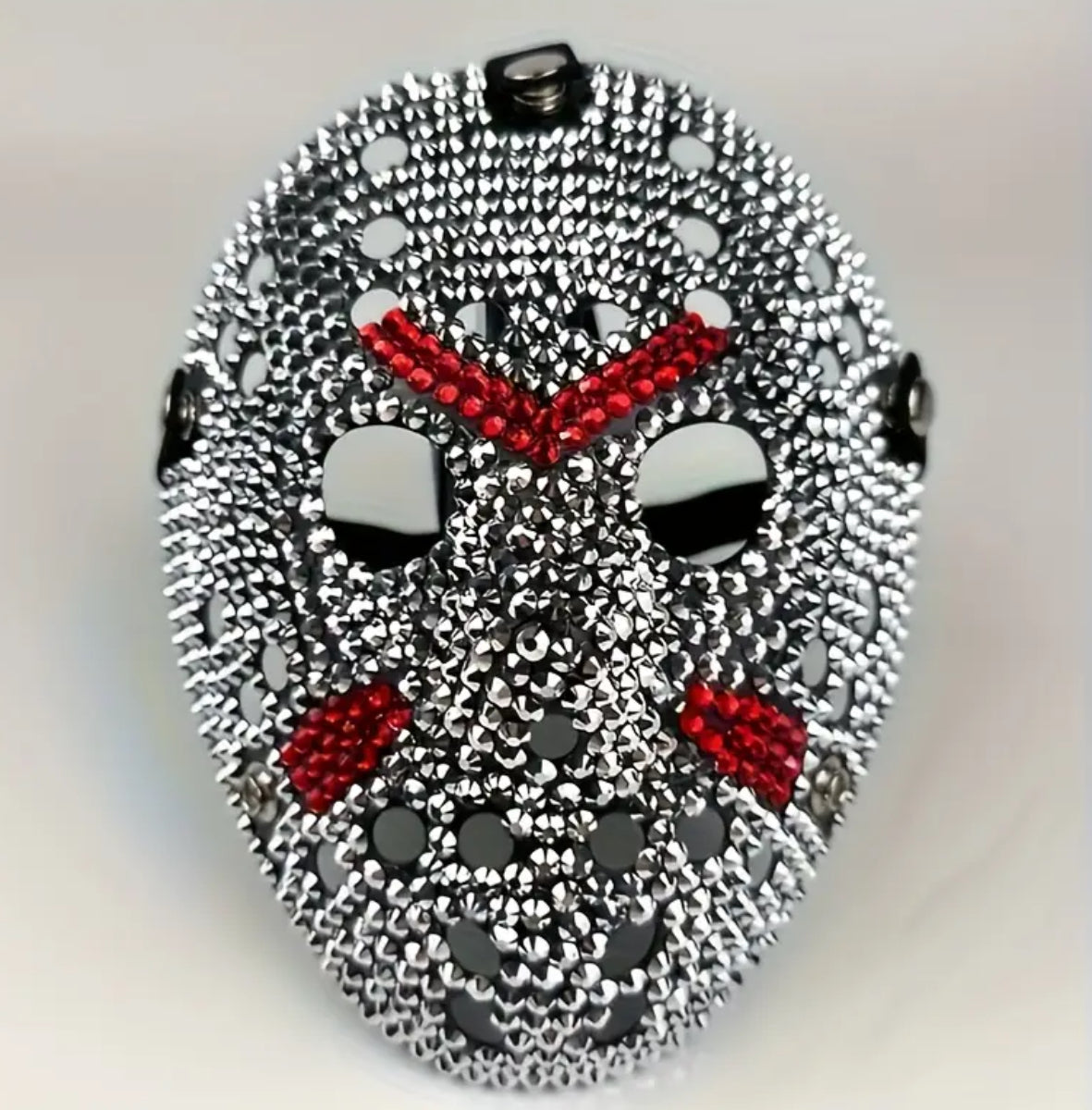 Jason Voorhees- Friday the 13th Mask Handcrafted with Sparkling Rhinestone & Metallic Accents 