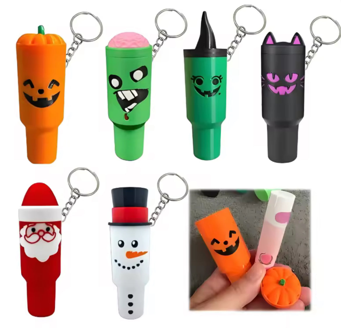 Mini Tumbler Keychain Chapstick Holder! Keep your favorite lip balm close + perfect for adding a playful touch to your Handbag or backpack 