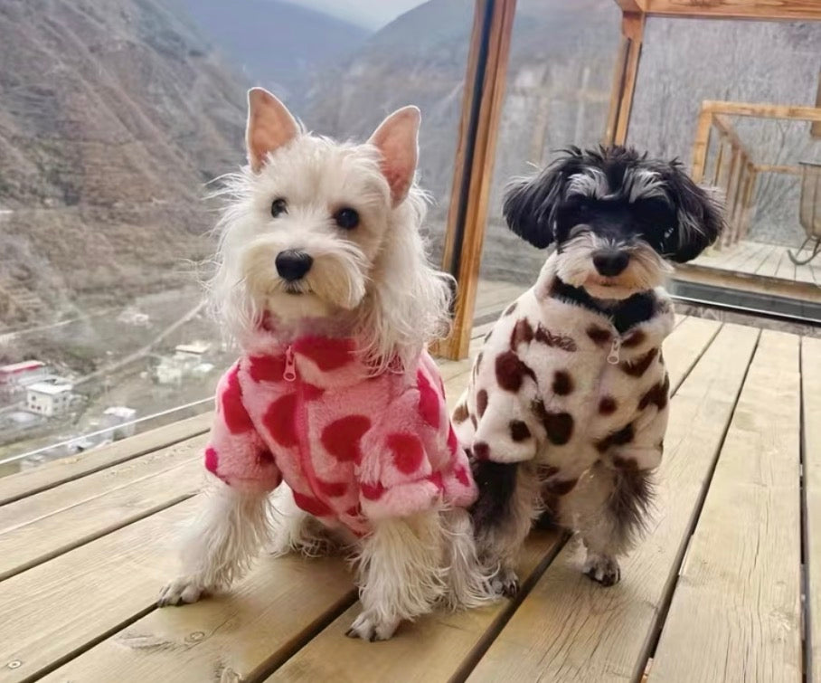 1pc Warm Pet Coat - Thick Polyester With Zipper for Small & Medium Breeds