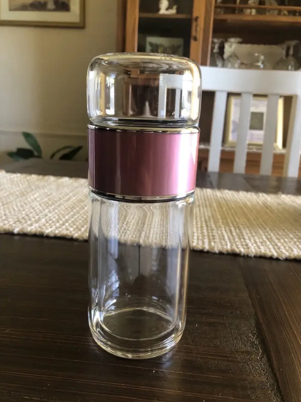 Double Walled Glass Tea Portable Bottle With Infuser |9.5 oz