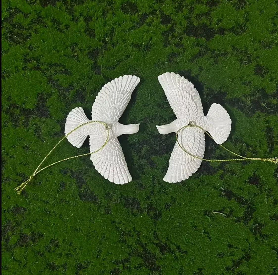 “Home Alone Doves” Resin/2pcs Charming Dove Ornaments/Peace Doves/ Decoration for All Occasions