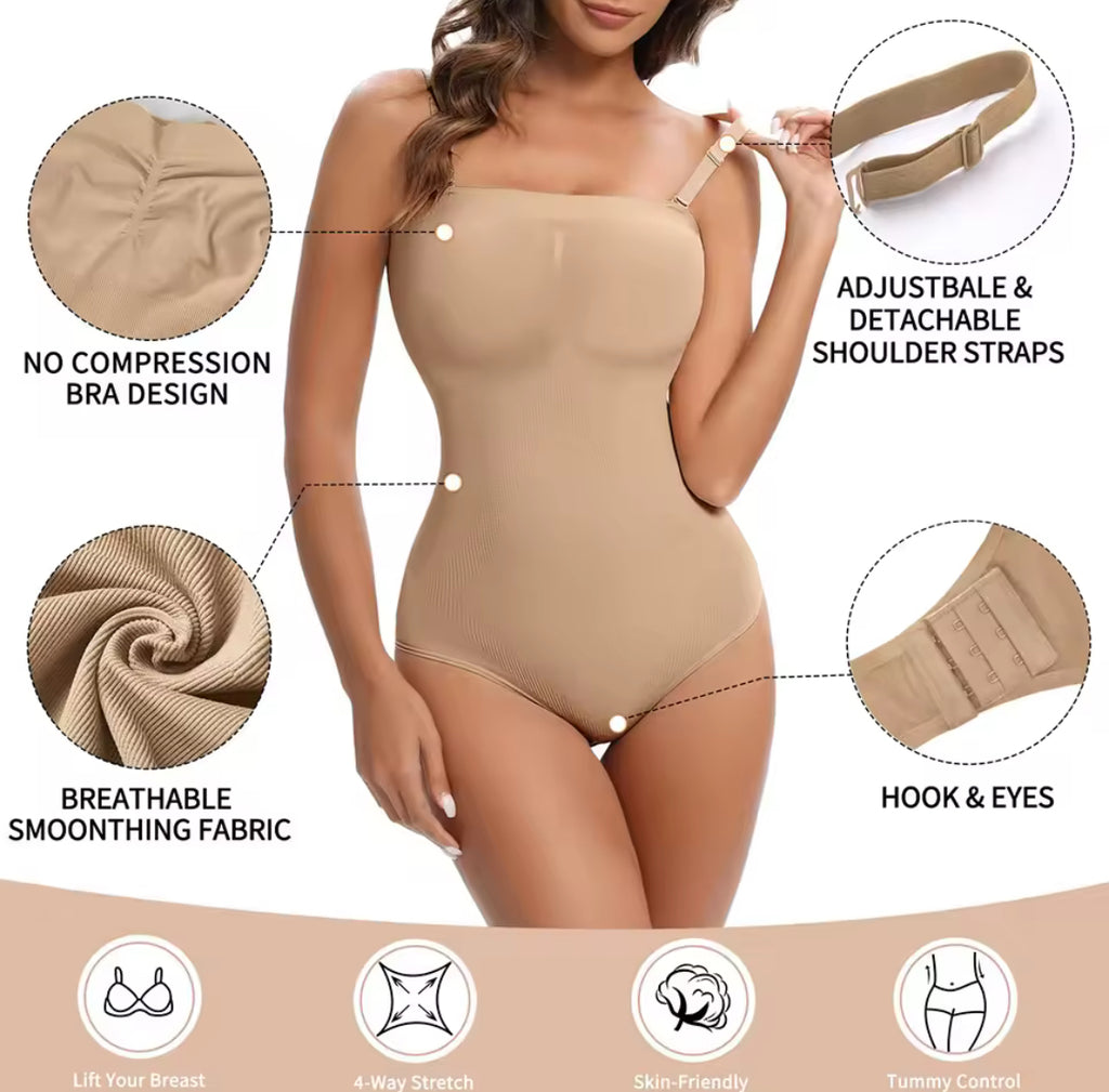 Strapless Bodysuits Slimming Compression Tummy Control Body Shaper