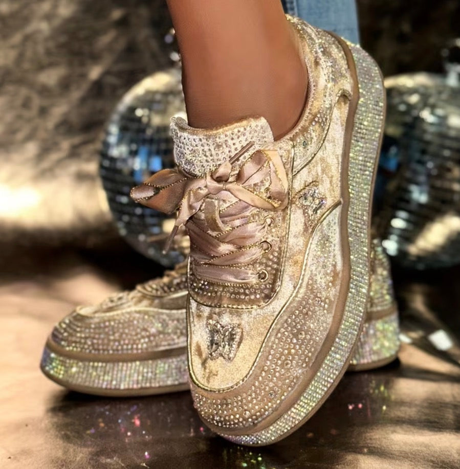 Women’s Luxury Rhinestones Platform Sneakers 