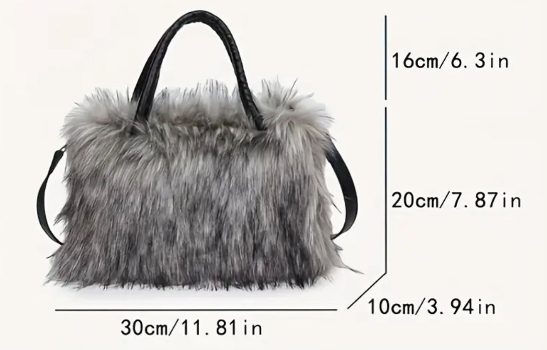 Faux Mink Plush Fur Shoulder-Crossbody Handbags