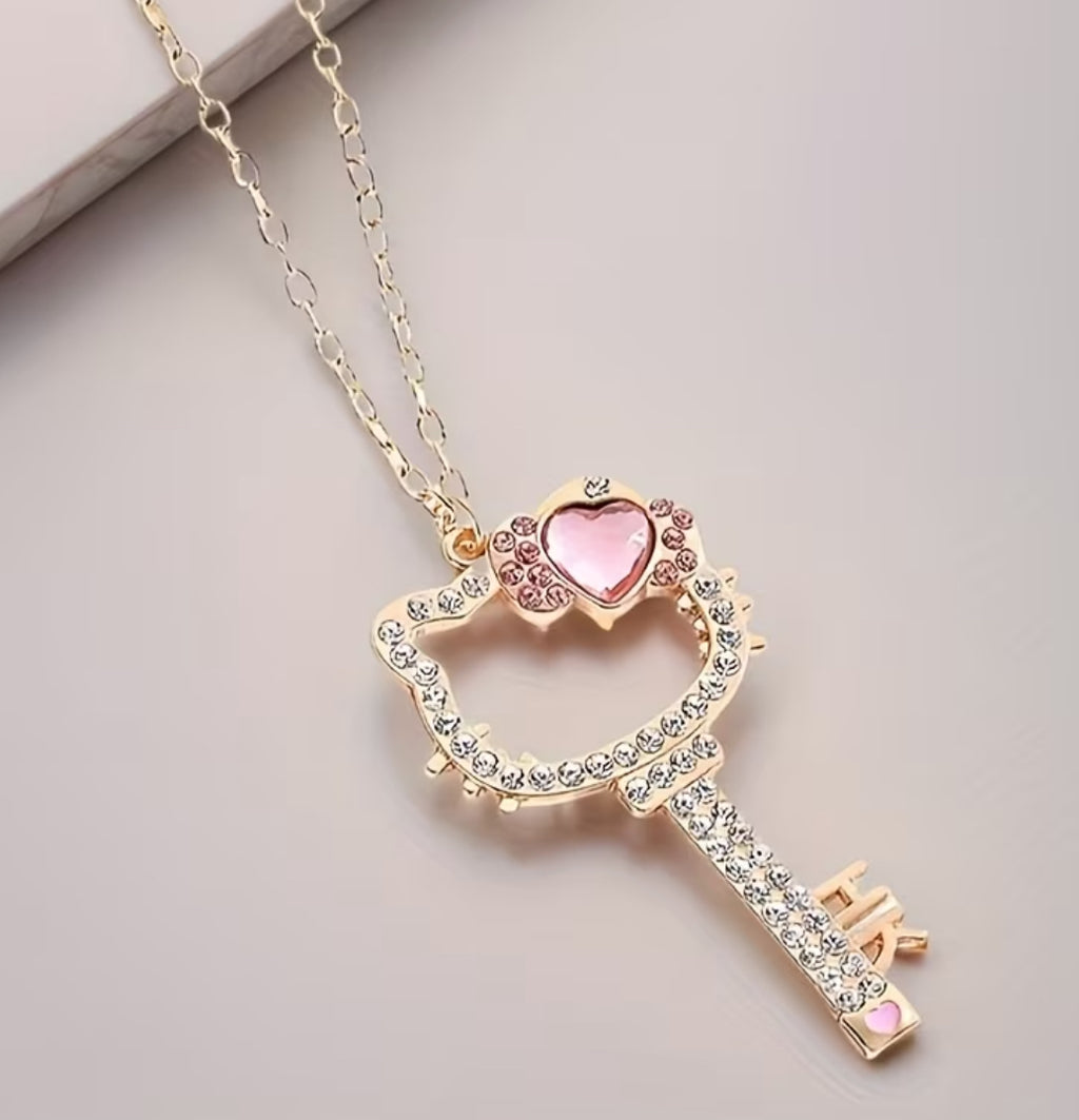 Hello Kitty Key-Shaped Necklace - Pendant Design 