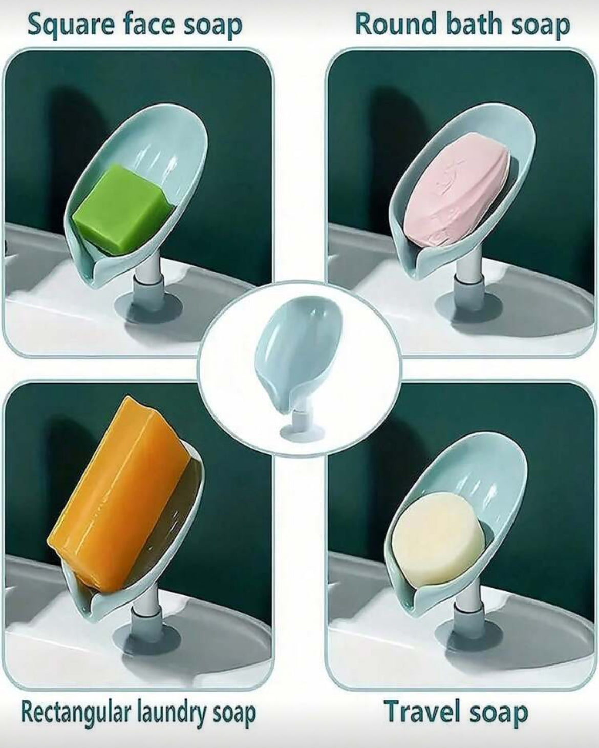 Soap Saver | Draining Bathroom Soap Dish Holder with Suction Cup Stand