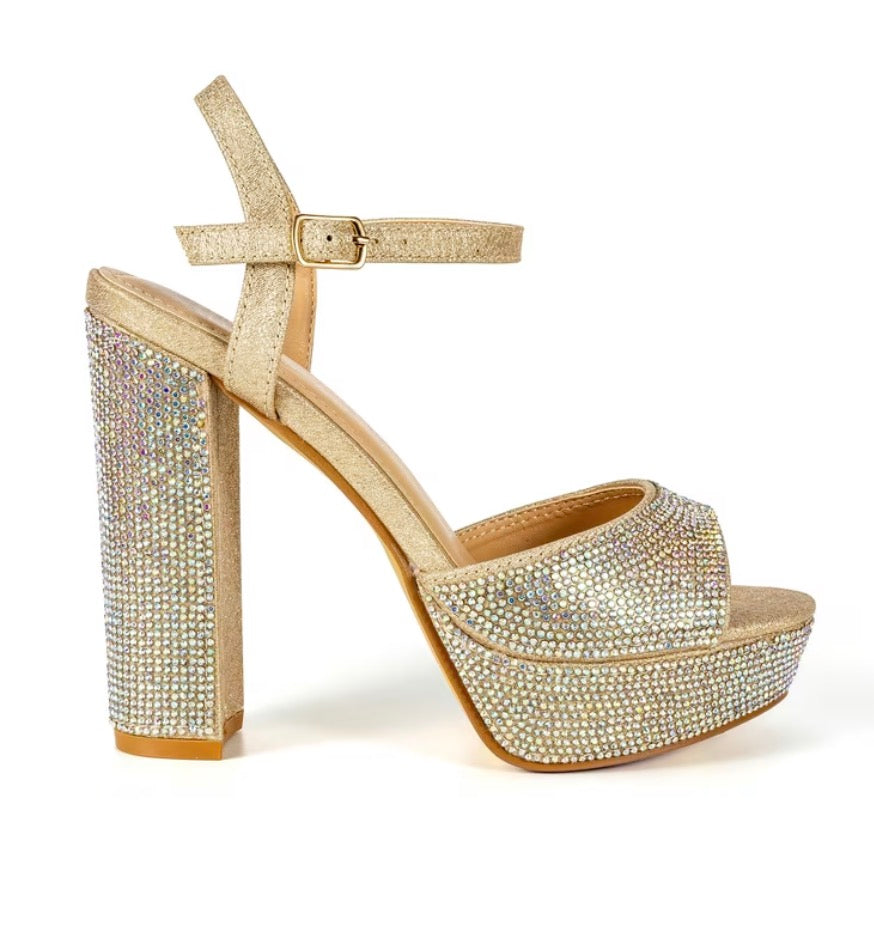 ‘Rhinestone Symphony Platforms’ Exquisitely Adorned with Iridescent Rhinestones