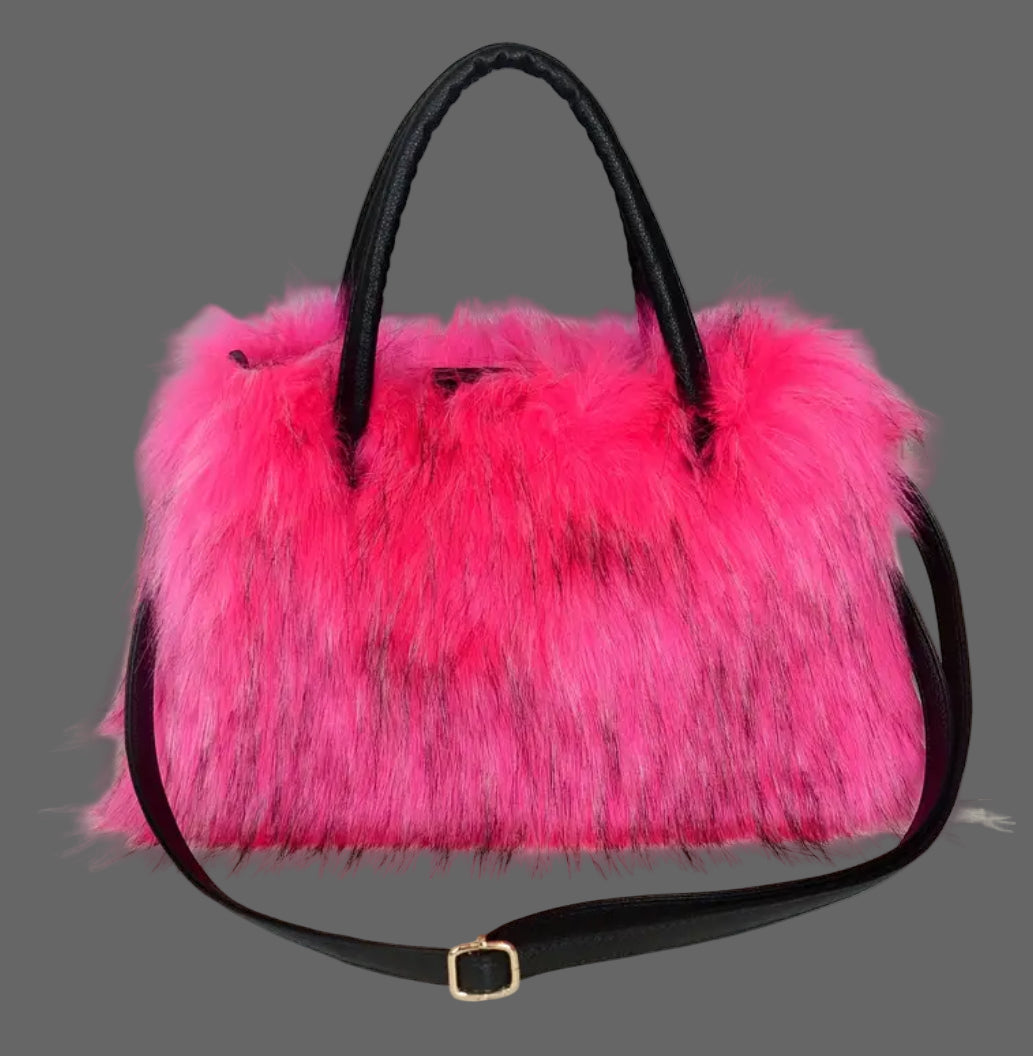 Faux Mink Plush Fur Shoulder-Crossbody Handbags