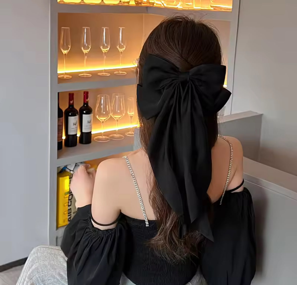 Large Satin Ponytail Bow Hair Accessories