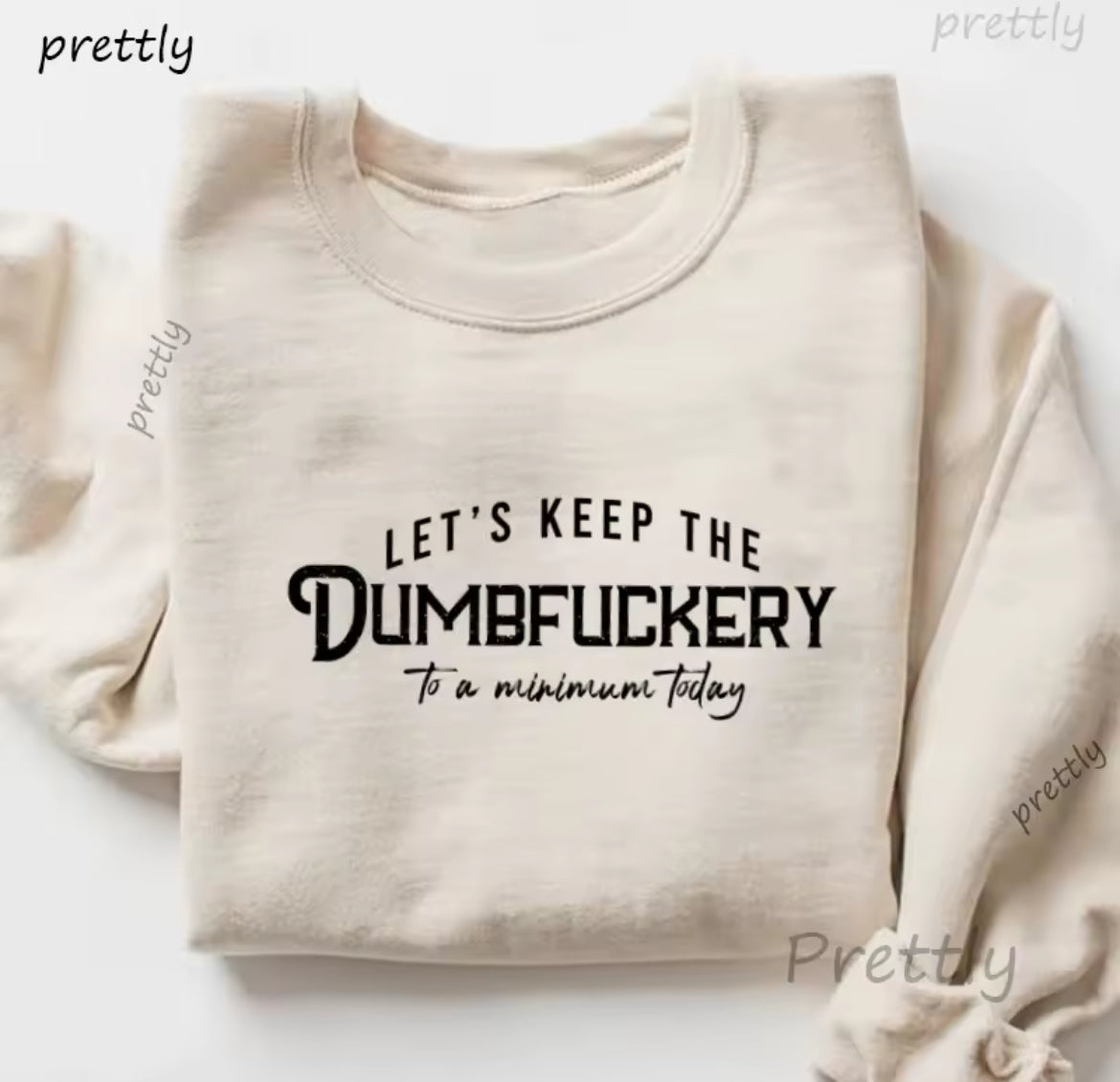 Oversized Crew Neck “Let's Keep The DumbFuckery To A Minimum Today” Sweatshirt 