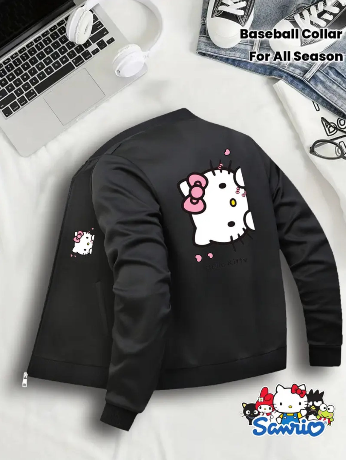 “Hello Kitty” Women’s Casual Sanrio Bomber Jacket