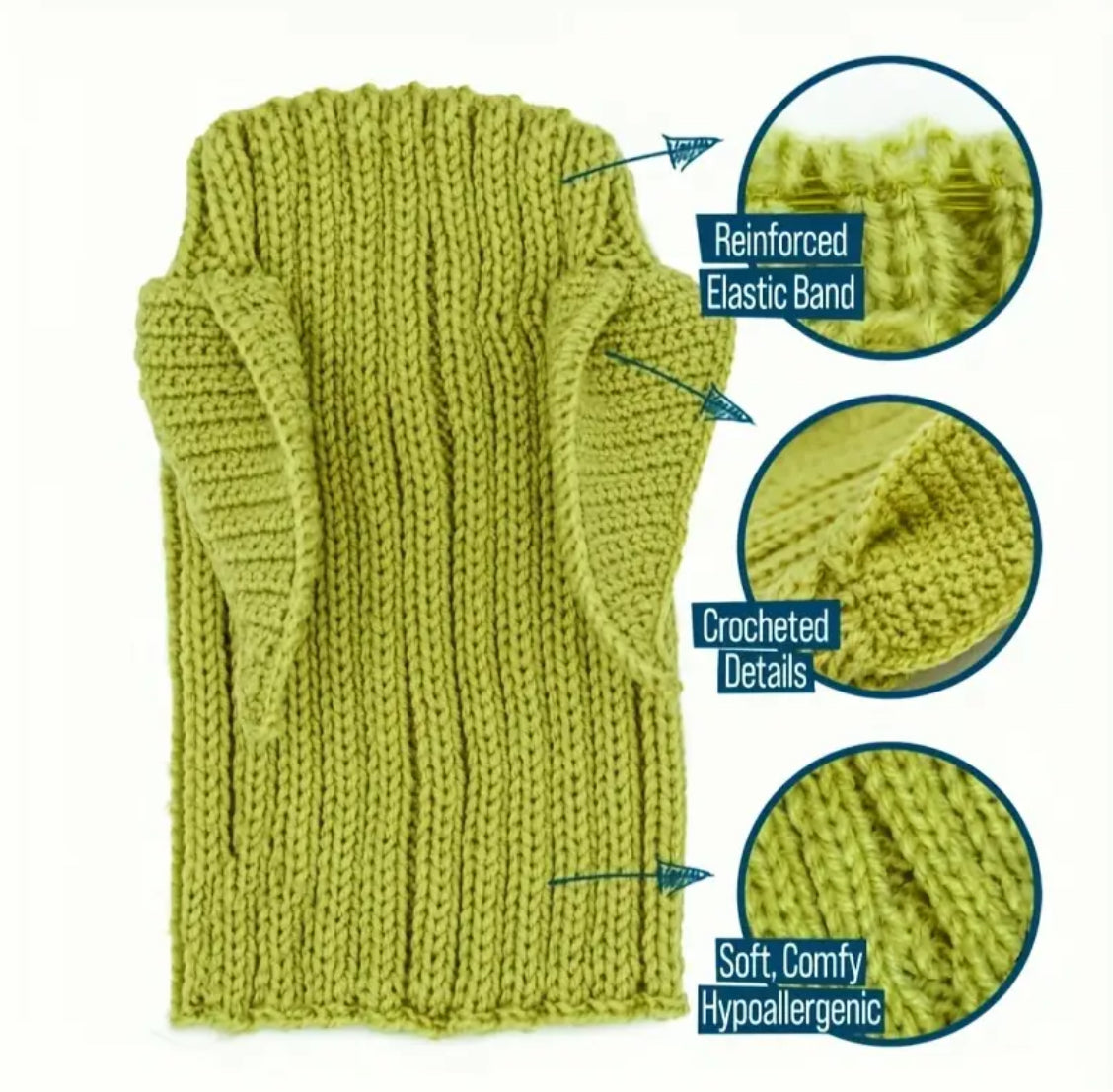 Posh Pets 🐾 “Baby Yoda” 1pc Knitted Ear Muffs Hat-Scarf