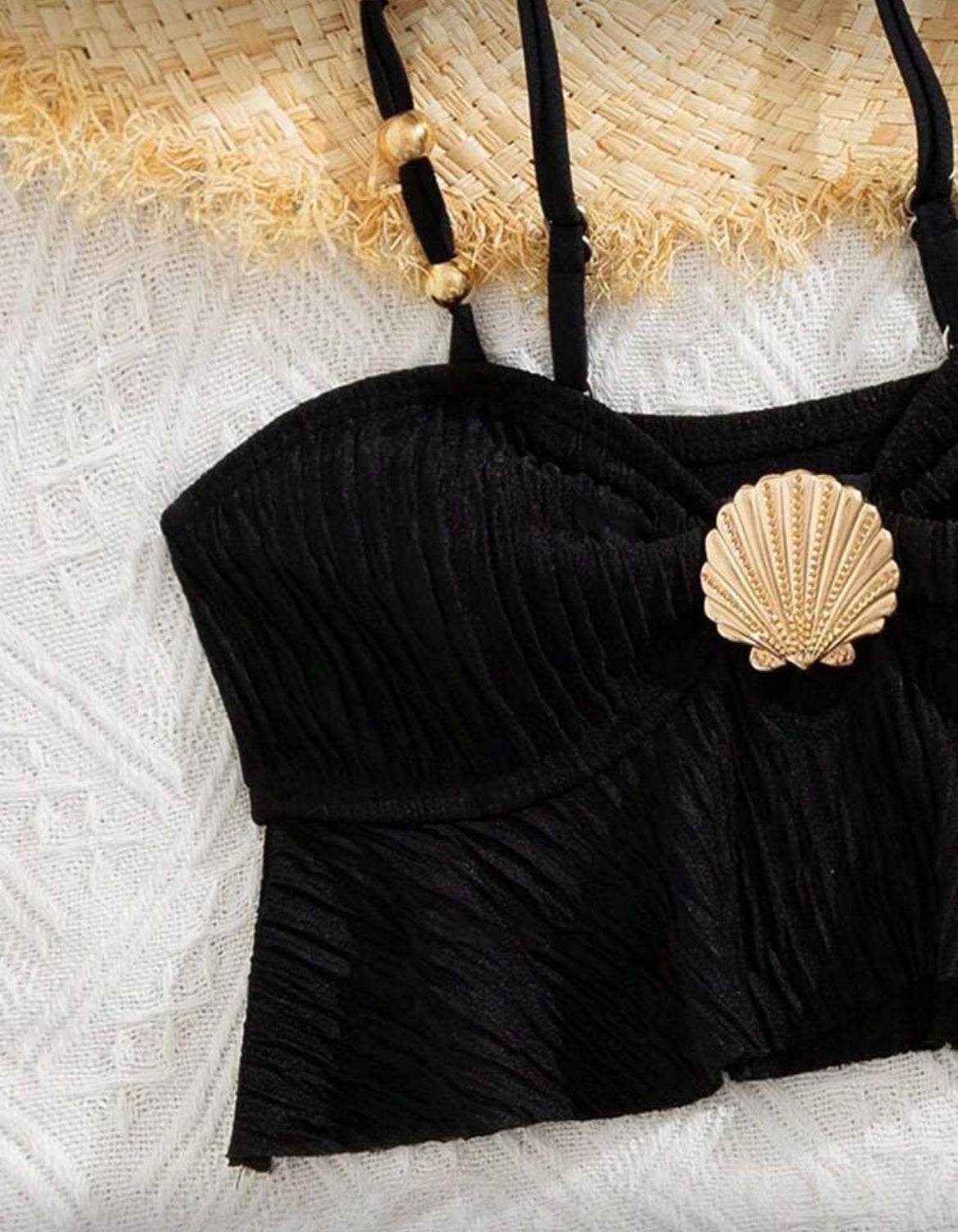Girls Mermaid Shells Swimsuit With Matching Bottom 