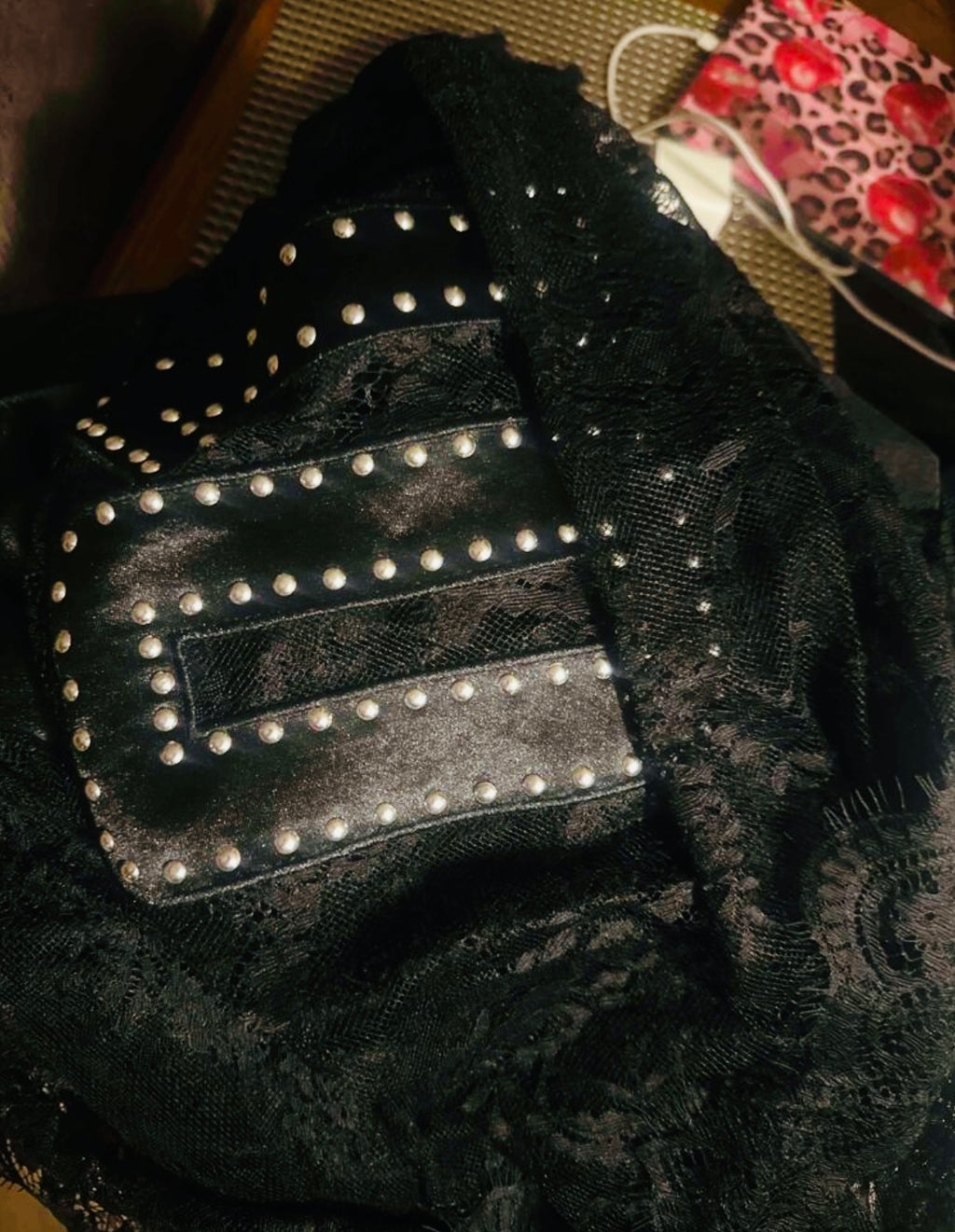 "CALIFORNIA 01" Posh Plus Oversized Studded Sheer Lace and Mesh Football Jersey