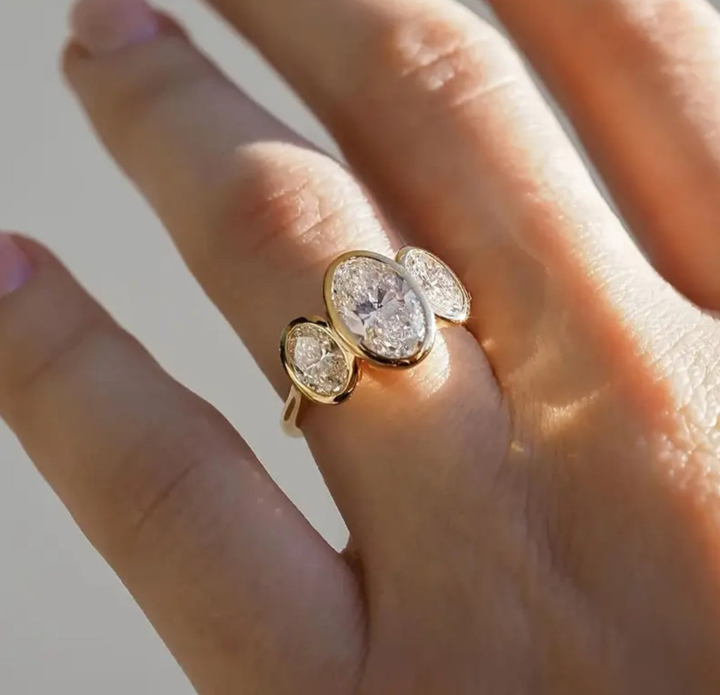 “ELEANOR” 18K Gold Plated Cubic Zirconia Accent Vintage Style Ring