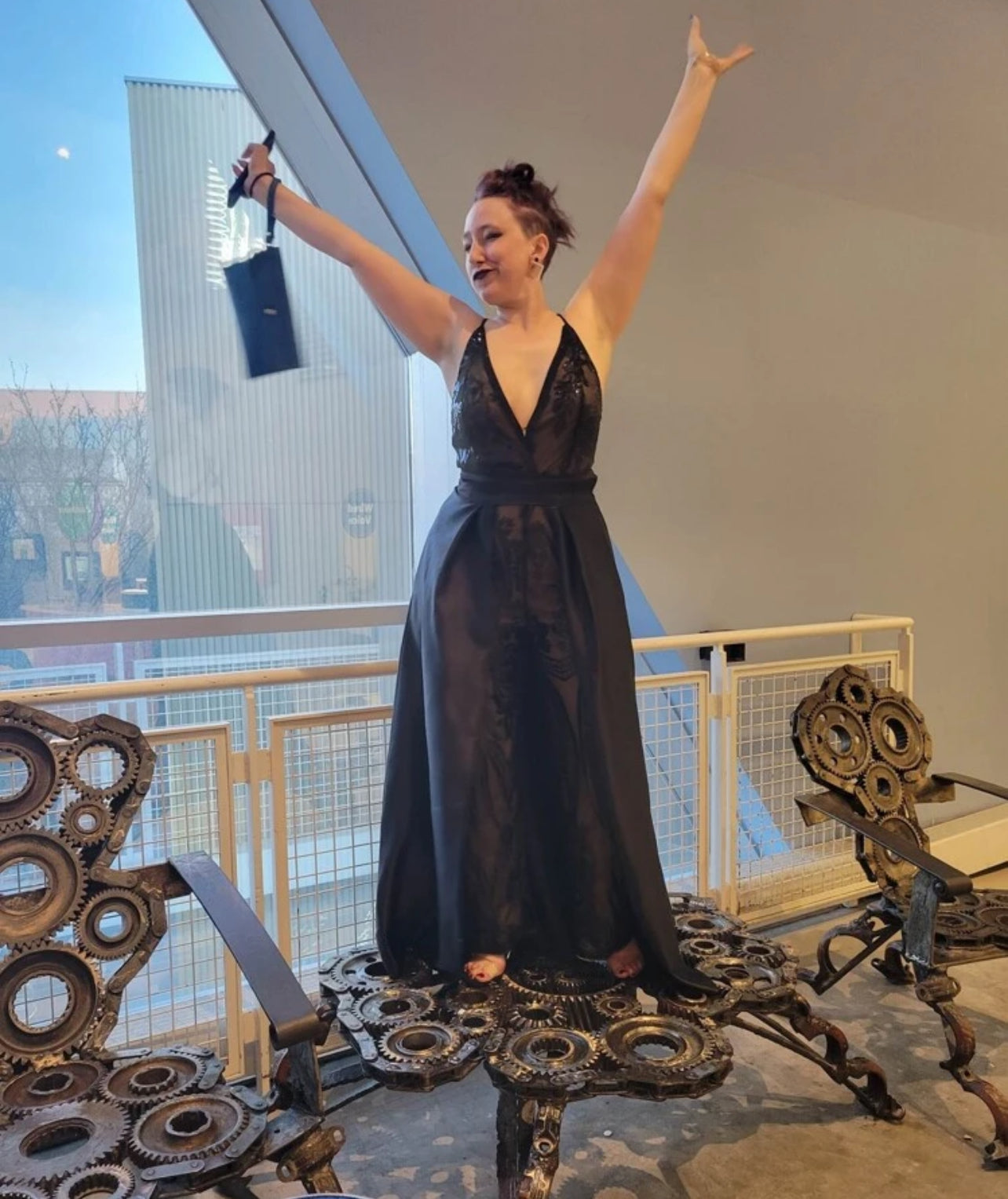 Women's Sequin Deep V-Neck Wide Leg Jumpsuit