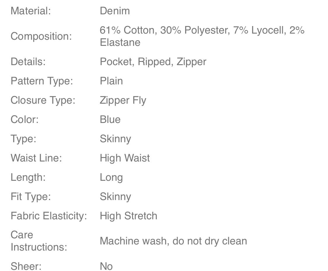 ‘Citrus’ Posh Curve Orange Ripped Blue Denim Skinny Jeans