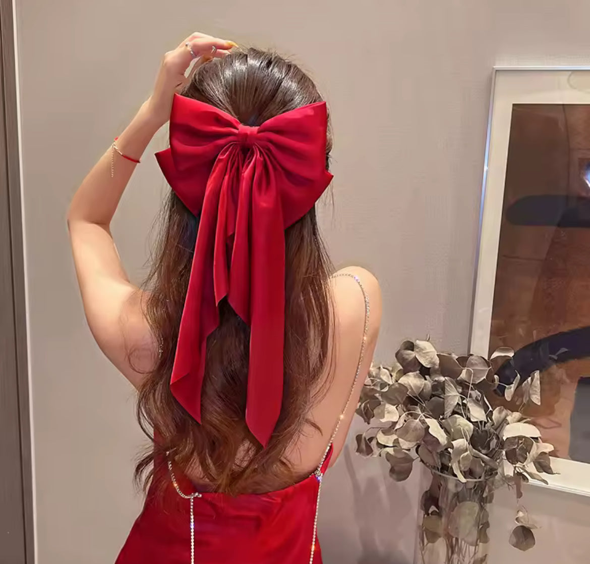 Large Satin Ponytail Bow Hair Accessories