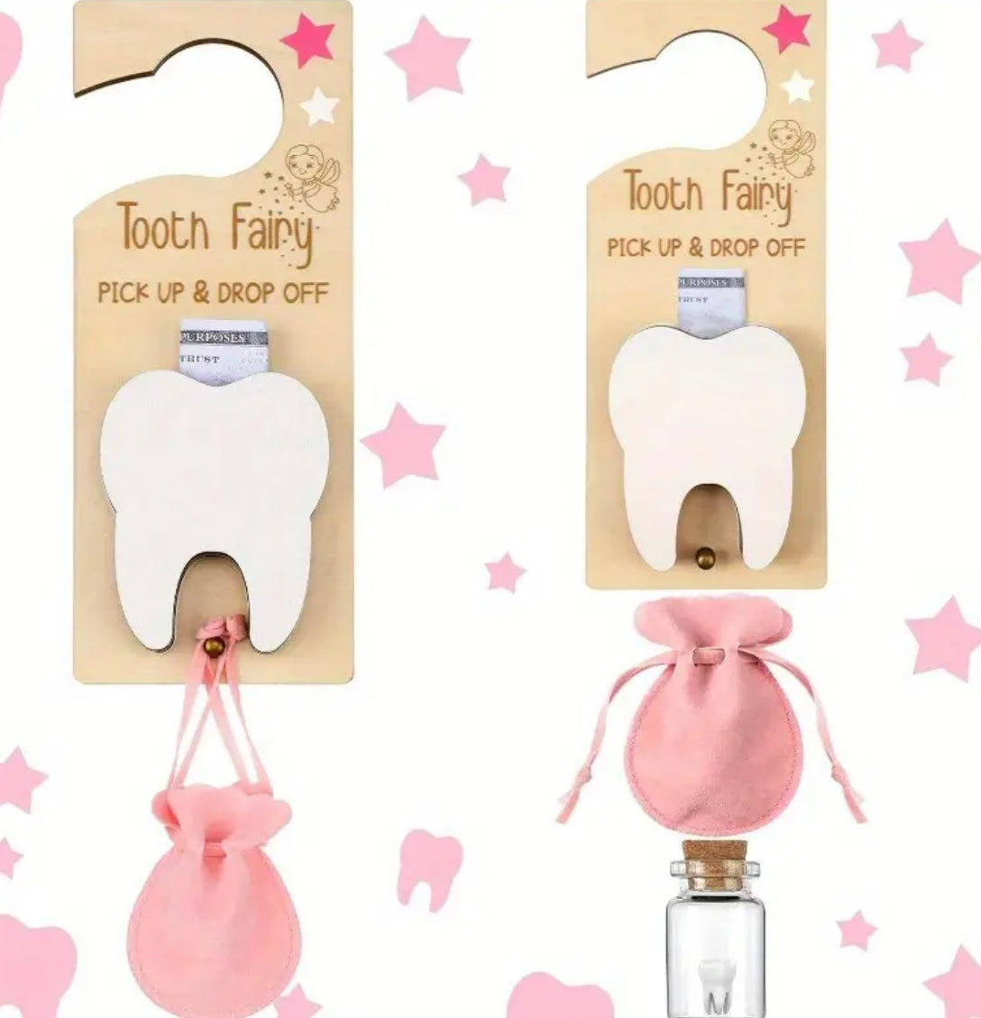 Kids' Tooth Fairy Door Hanger with Interactive Drop-Off Gift for Children