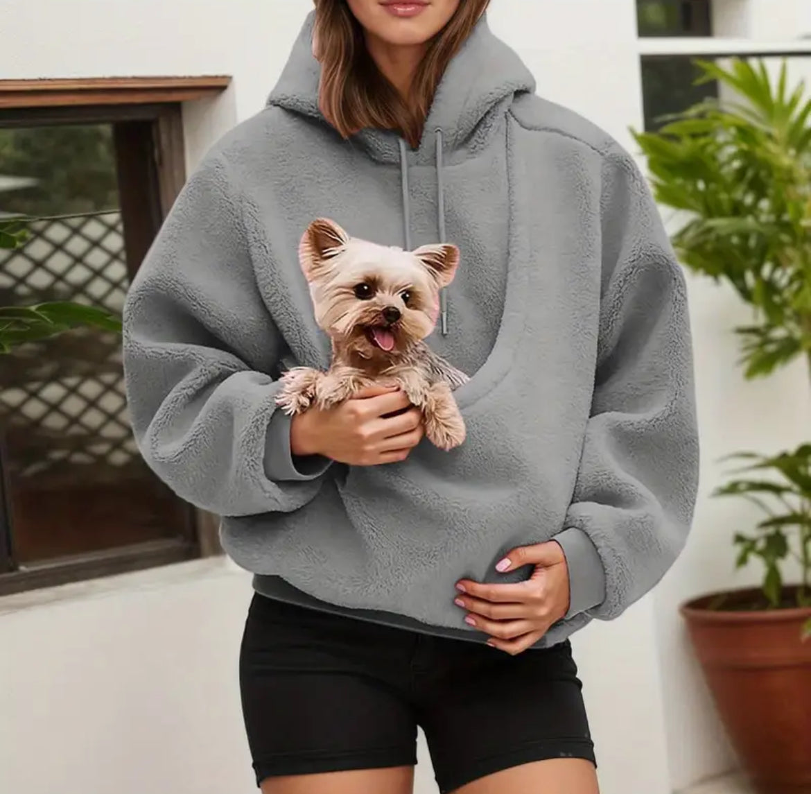 Pet Carrying Hoodie With Built-in Kangaroo Pouch 