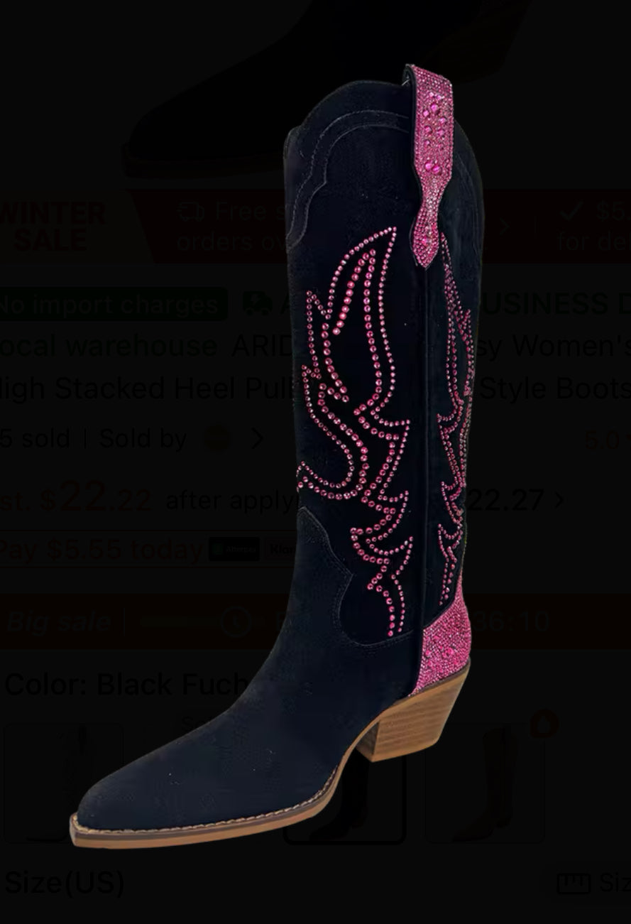 “Gypsy Sparkle” Women's Knee High Pull-On Boots