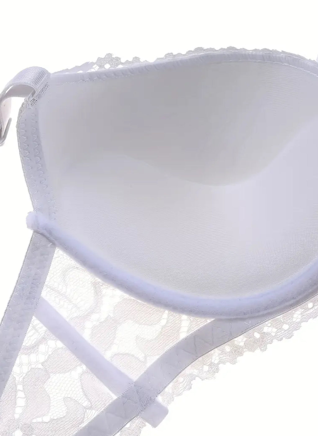 Intricate Luxury Floral Design Non-See-Through Push-Up Bra & Matching Thong Set