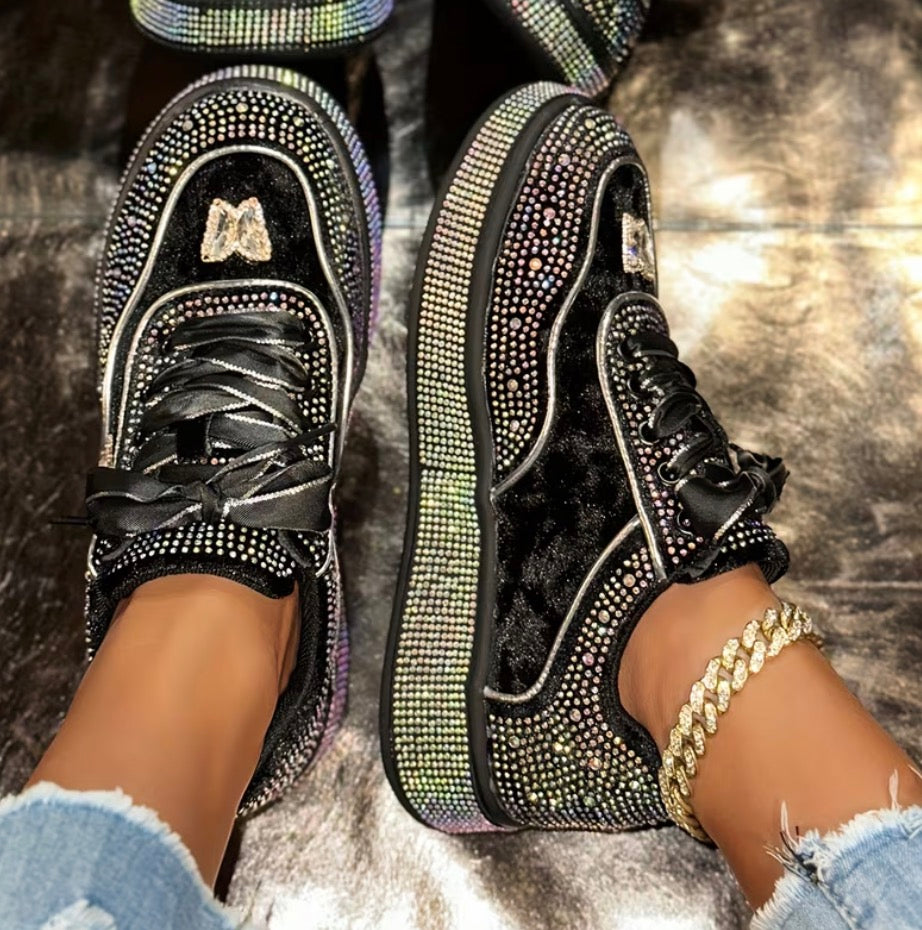Women’s Luxury Rhinestones Platform Sneakers 