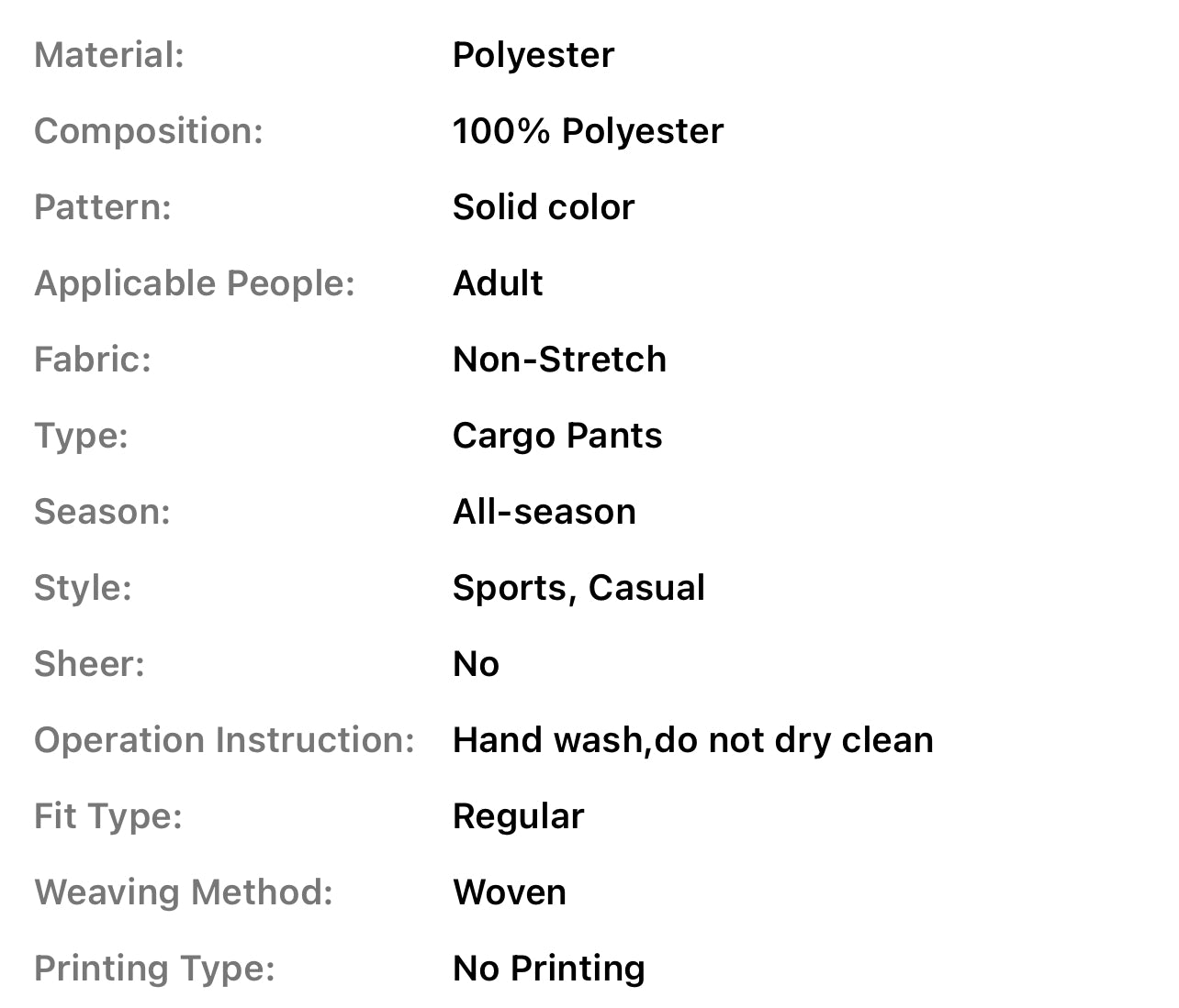 6XL Men’s Color Block Design Jogger Cargo Pants