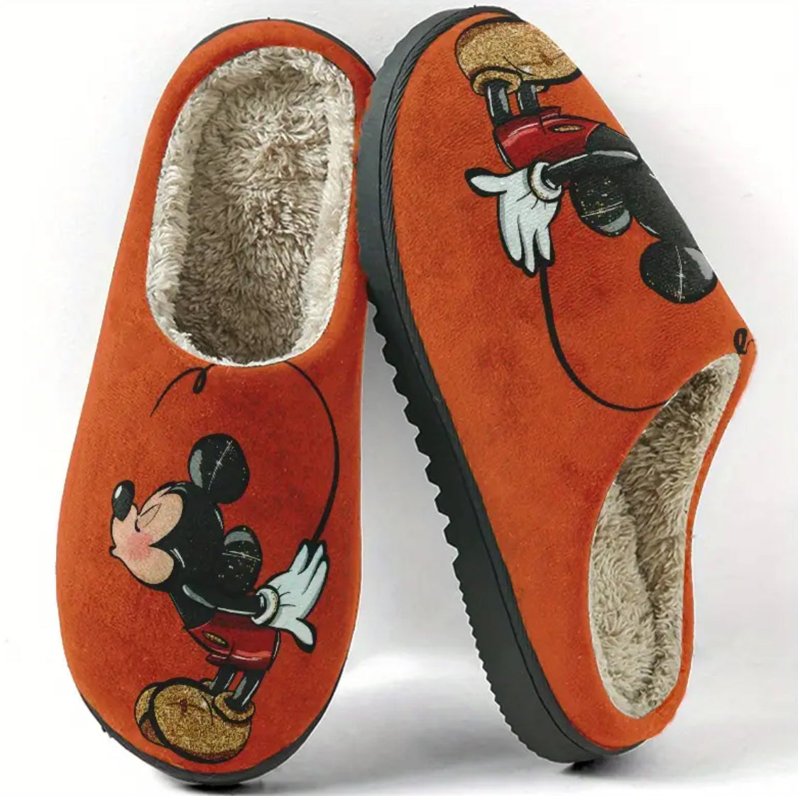 “Disney Mickey Plush Slippers” Warm with Wear-Resistant Soles 