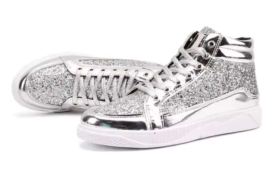 Men’s High Top Fashion Luxury Glitter Sneakers 
