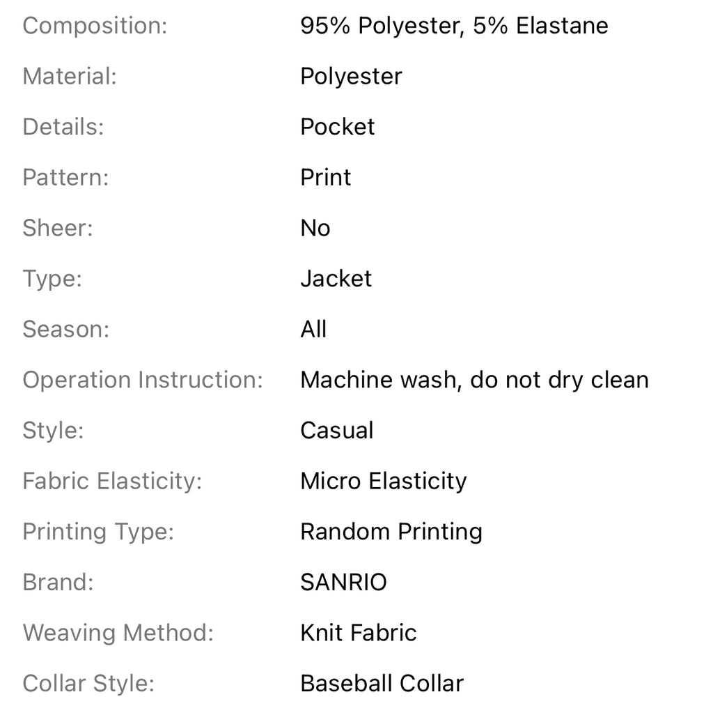 “Hello Kitty” Women’s Casual Sanrio Bomber Jacket