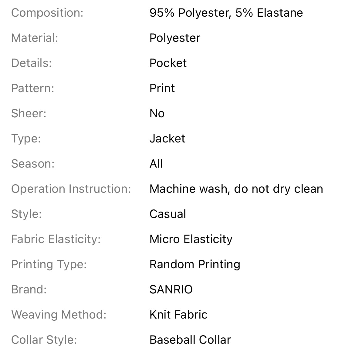 “Hello Kitty” Women’s Casual Sanrio Bomber Jacket