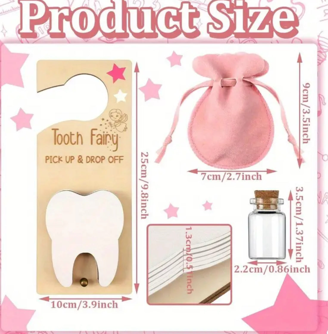 Kids' Tooth Fairy Door Hanger with Interactive Drop-Off Gift for Children